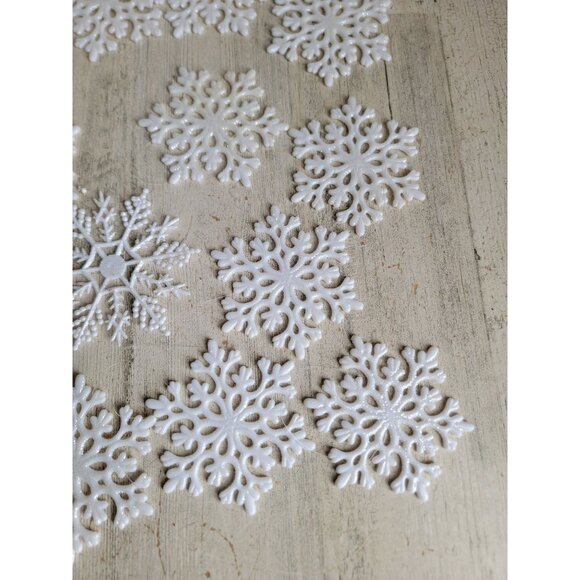 Variety glitter white snowflake ornament Xmas‎ set decor snow - Picture 5 of 8